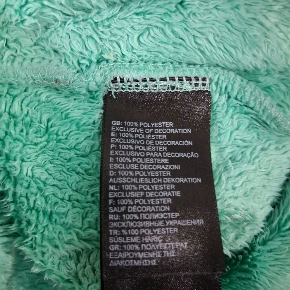 The North Face Girls Osito Hoodie Full Zip Fleece Jacket Teal Green Grey XL 18 - Picture 9 of 10